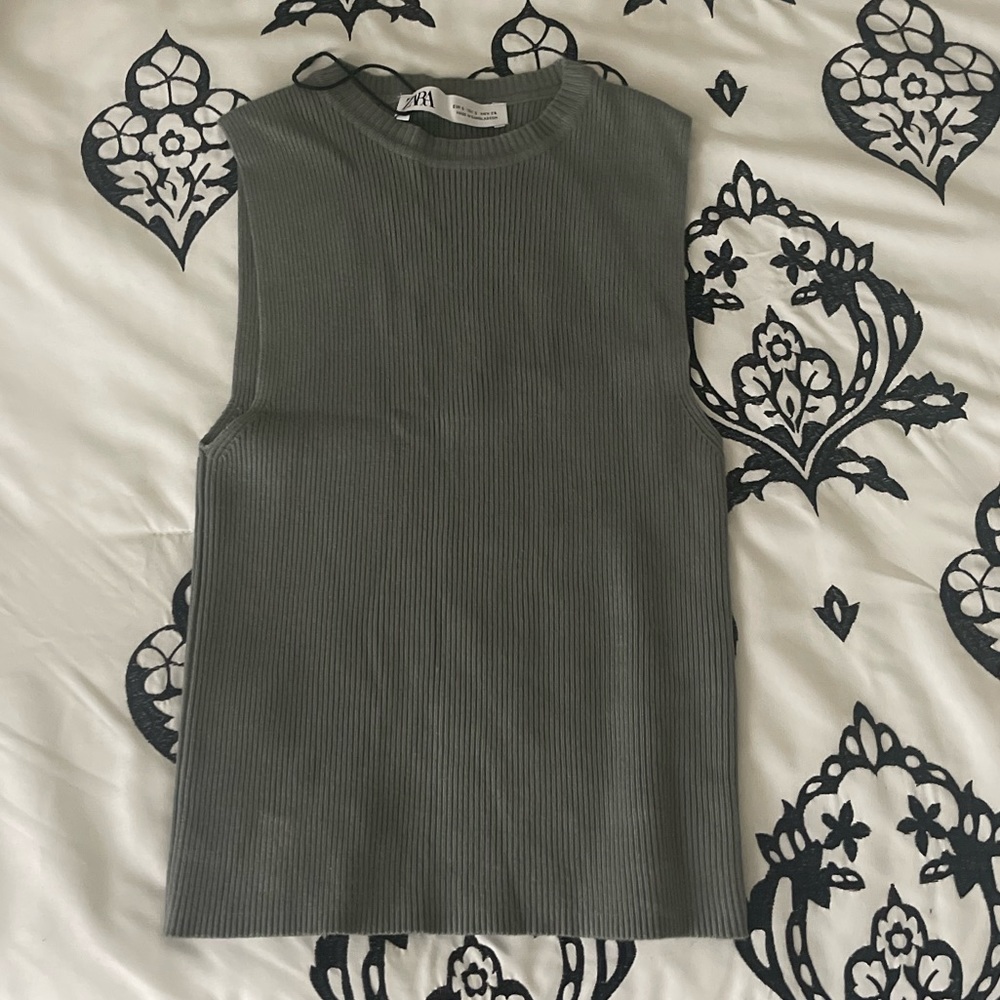 Zara ribbed knit top.